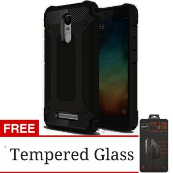 Gambar Case Capsule Ultra Rugged For Xiaomi Redmi Note 4 Hybrid Armor TPUShockproof Anti Slip Soft Back Case   Softcase   Casing Hp + FreeTempered Glass Protection   anti Gores Kaca   Hitam   Black