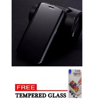 Gambar Case Chanel Executive Samsung J7 Prime Flipcase Flip Mirror Cover SView Transparan Auto Lock Casing Hp   Black Free Tempered GlassOriginal Candy