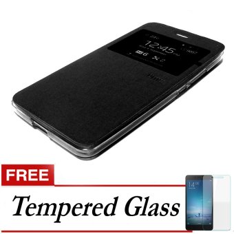 Gambar Case Flip Cover for Samsung Galaxy J7   Hitam + Gratis TemperedGlass