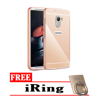 Gambar Case For Lenovo A7010   K4 Note Bumper Slide Mirror   Rose Gold +Free iRing