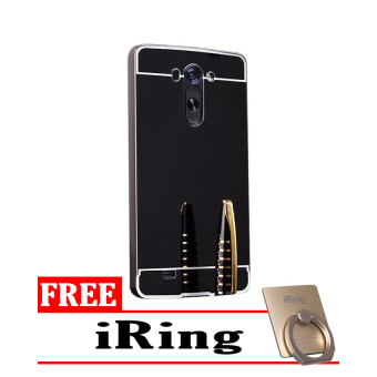 Gambar Case For LG G4 Stylus Bumper Slide Mirror Black + Free iRing