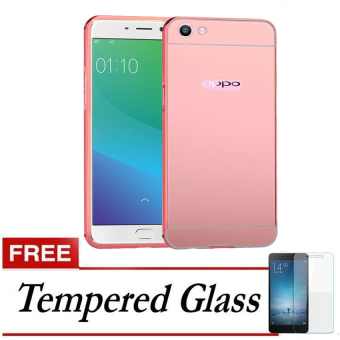 Gambar Case For Oppo F1s   A59 Bumper Slide Mirror   Rose Gold + FreeTempered Glass