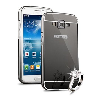 Gambar Case for Samsung Galaxy Grand 1 (I9082) Aluminium Bumper WithMirror Backdoor Slide   Black