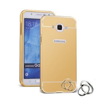 Gambar Case For Samsung Galaxy J3 2016 Bumper Slide Mirror   Gold