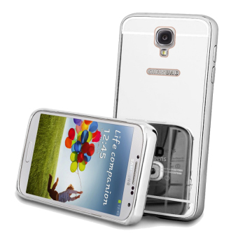 Gambar Case For Samsung Galaxy S4 Bumper Chrome With Backcase MirrorElegant   Silver