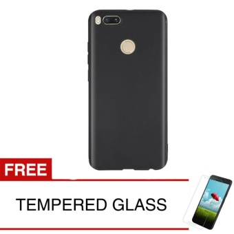Case for Xiaomi Redmi Mi A1 / AndroidOne - Slim Soft Case - Hitam Solid + Gratis Tempered Glass  