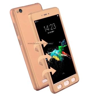 Gambar Case Front Back 360 Degree Full Protection for Xiaomi Redmi 4A   Gold + Tempered Glass