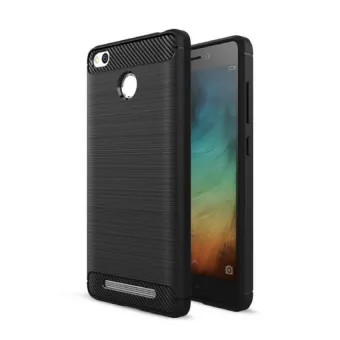 Gambar Case IPAKY Soft Carbon Shockproof For Xiaomi Redmi 3 Pro   3s  Hitam