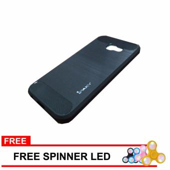 Gambar Case Ipaky Soft Untuk Samsung Galaxy J5 Prime Carbon Series   Black+ Free Spinner LED