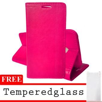 Gambar Case Leather Eve For Oppo Oppo F1s + Free TemperredGass   Pink