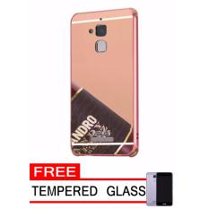 Case Metal for Asus Zenfone 3 Max ZC520TL Aluminium Bumper With Mirror Backdoor Slide - Rose