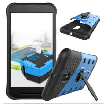 Jual Case Moto E3 Power Hybrid Sniper Slim Armor With 360 Degrees
Rotation Durable Kickstand Biru Online Terbaik