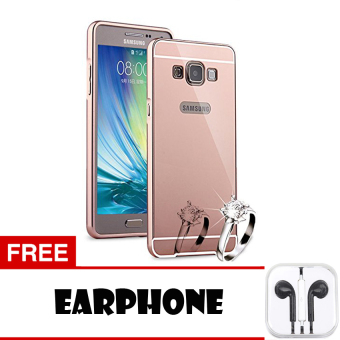 Gambar Case Samsung Galaxy J2 Bumper Mirror Slide   Rose Gold + FreeEarphone