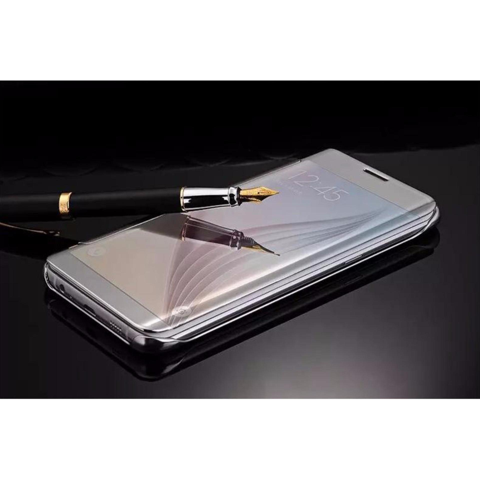 Case Samsung Galaxy J5 Prime Flipcase Flip Mirror Cover S ViewTransparan Auto Lock .