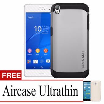 Gambar Case Slim Armor For Sony Xperia M4 Aqua + Free Ultrathin   Silver