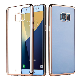 Gambar Case Softcase for Samsung Galaxy S7 EDGE  Gold Transparan