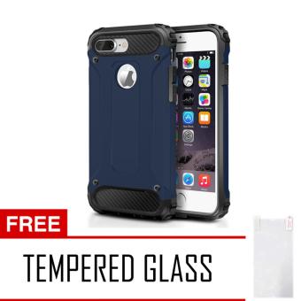 Gambar Case Tough Armor Carbon for iPhone 7 Plus   Biru Dongker + FreeTempered Glass