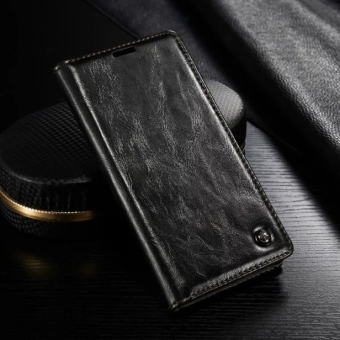 Gambar CASEME Oil Wax Wallet Leather Flip Phone Case for Sony Xperia Z3+  Z3+ Dual   Black