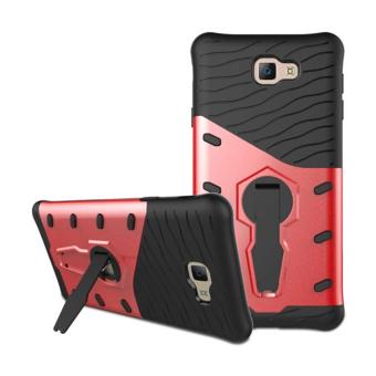 Gambar Casing for Samsung Galaxy J7 Prime   On7 2016 Case [360 Kickstand Holder] PC+TPU Aplit Joint Hybrid Back Armor Cover With Built in Stand Cell Phone Case   Merah