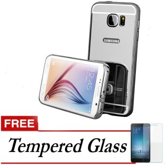 Gambar Casing Metal Bumper Mirror for Samsung Galaxy A3 (A310)   Black +Free Tempere Glass