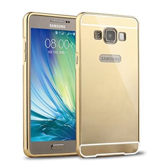 Gambar Casing Metal Bumper Mirror for Samsung Galaxy E5   Gold