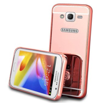 Gambar Casing Metal Bumper Mirror for Samsung Galaxy Grand 2 (7160)   RoseGold