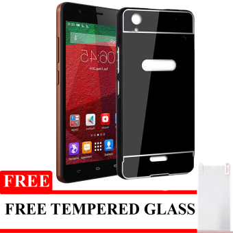 Gambar Casing Protector Aluminium Bumper With Sliding Case For Infinix HotNote X551   Hitam + Gratis Tempered Glass