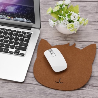 Gambar Cat bentuk anti Static Felts tabel Mouse Pad kantor Tahan Debu meja Pads (cokelat kehitaman)
