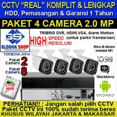 CCTV MURAH PAKET 2.0 MP KOMPLIT PEMASANGAN 4 CAM OUTDOOR KAMERA SIAP PAKAI