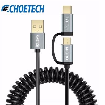 Gambar CHOETECH 2 in 1 USB Type C+Micro USB Cable for Samsung S8, 1.2mCharge   Sync Cable for Huawei and Other USB C Micro USBDevices   intl