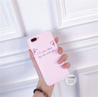 Gambar Crown oppor9 r9splus r11 sederhana merah muda telinga kucing soft shell shell telepon