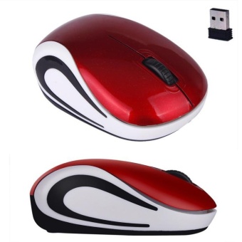 Gambar Cute Mini 2.4 GHz Wireless Optical Mouse Mice For PC LaptopNotebook Red   intl