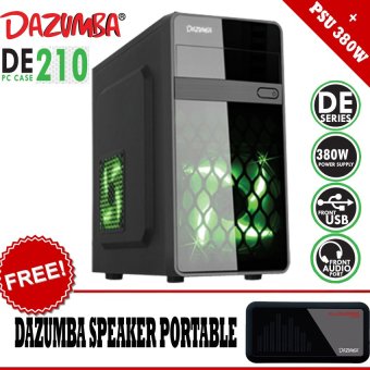 Gambar Dazumba PC Case DE 210 with PSU 380W + GRATIS Dazumba SpeakerPortable AudioPAD DAG 08   Hitam