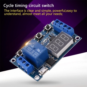 Gambar DC 6V~30V Trigger Delay On Off Cycle Timer Relay Switch Modulew Digit LED Display Micro USB 5V   intl