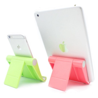 Gambar Desktop bracket mobile phone flat bracket lazy folding universalstand for new tablet moblie supportPink   intl