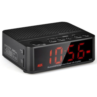 Gambar Digital Desktop Bluetooth Speaker Alarm Clock   KD 66   (Black)