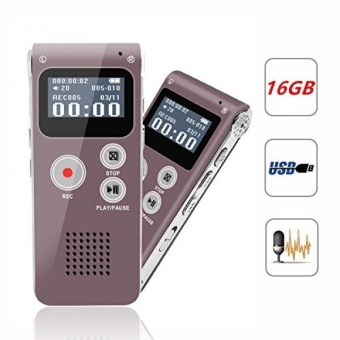 Gambar Digital Voice Recorder, Portable Recorder, MultifunctionalRechargeable Dictaphone, FlatLED Audio Voice Recorder Dictaphone,MP3 Music Player with Mini USB Port and Color LCD display, 16GB(Red)   intl