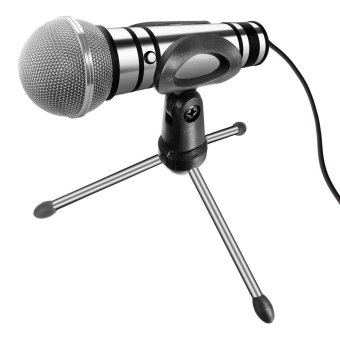 Gambar Dilepas desktop mikrofon tumpuan kaki tiga desain stan karet pemegang golongan dengan topi lipat portabel Tahan Lama