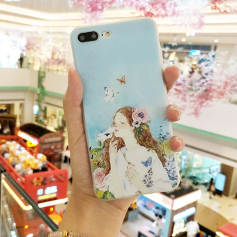 Gambar Ditambah iphone7 gadis bunga romantis soft shell shell telepon