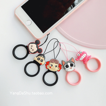 Gambar Ditambah iphone7 kartun gantungan kunci gantungan kunci aksesoris ponsel lanyard cincin gesper