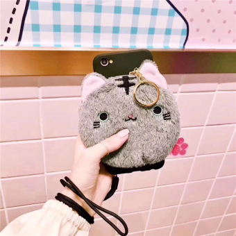 Gambar Ditambah oppor11 lucu kartun boneka kucing Lanyard shell telepon