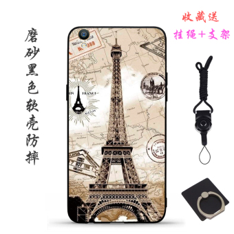 Gambar Ditambah oppor9 r11 hitam menara eiffel matte soft shell