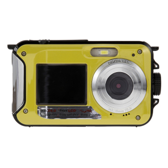 Duble Screen HD 24MP Waterproof Digital Video Camera1080P DV 16X ZoomUS Plug (Yellow) - Intl  