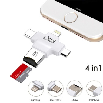 Eachgo 4 In1 Micro USB Tipe C OTG Micro SD TF Card Reader