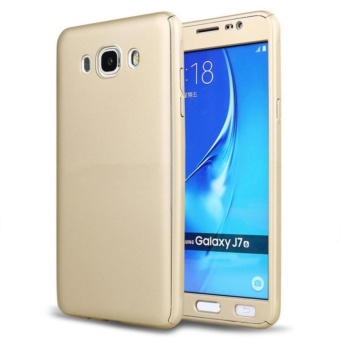 Gambar Elaike Case For Samsung Galaxy J7 2016 J710 Solid Color 360 FullBody Protective Case Hybrid PC Hard +Tempered Glass (Gold)   intl