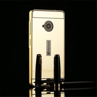 Gambar Elaike For Nokia Lumia 535 2 in 1 Luxury Aluminum Metal Mirror PC Phone Cover Case (Gold)   intl