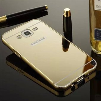 Gambar Elaike For Samsung J3 2016 2 in 1 Luxury Aluminum Metal Mirror PCPhone Cover Case (Gold)   intl