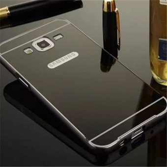 Gambar Elaike For Samsung J7 2016 2 in 1 Luxury Aluminum Metal Mirror PCPhone Cover Case (Black)   intl