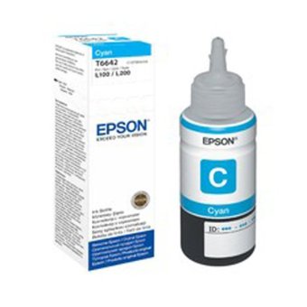 Gambar Epson T6642 Tinta Botol Epson L100   Cyan   Paket 2Pcs