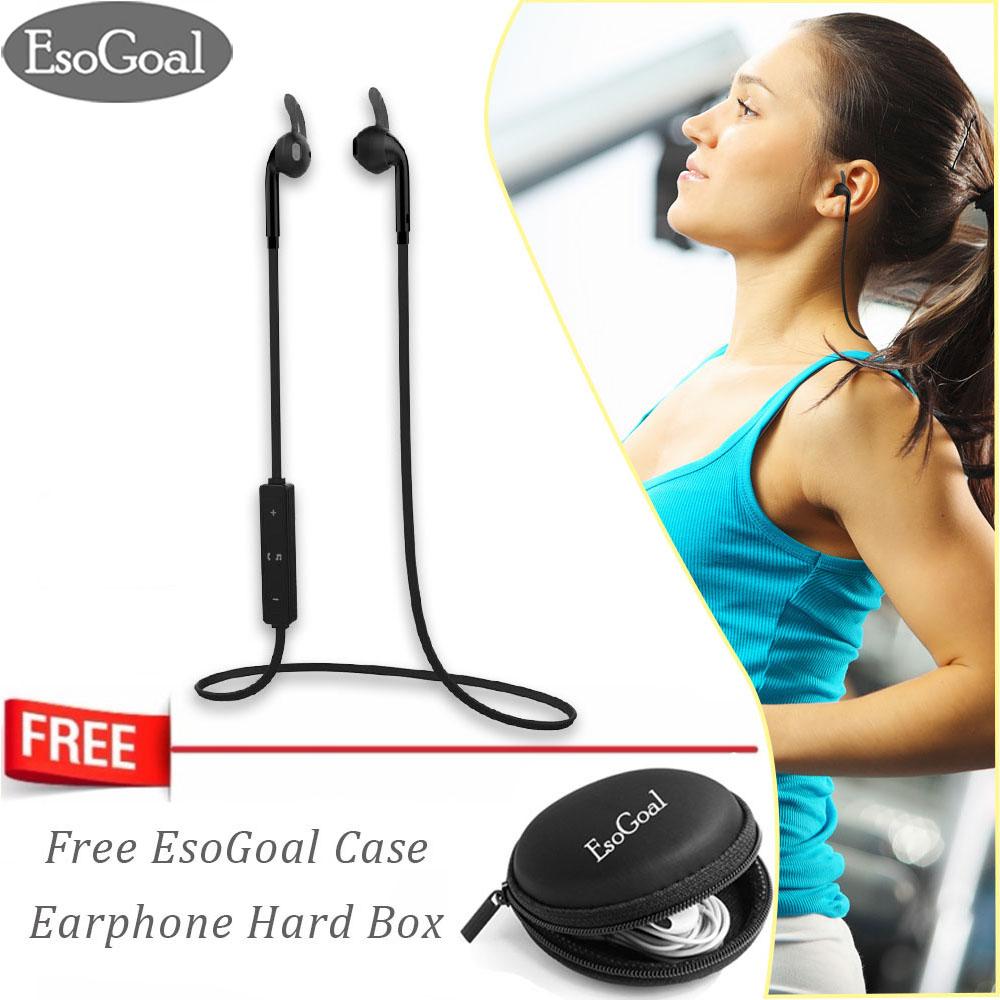 EsoGoal Bluetooth Headphone Olahraga Bluetooth Nirkabel Headset Workout Sweatproof Gym Running dengan Gratis EsoGoal Earphone Case